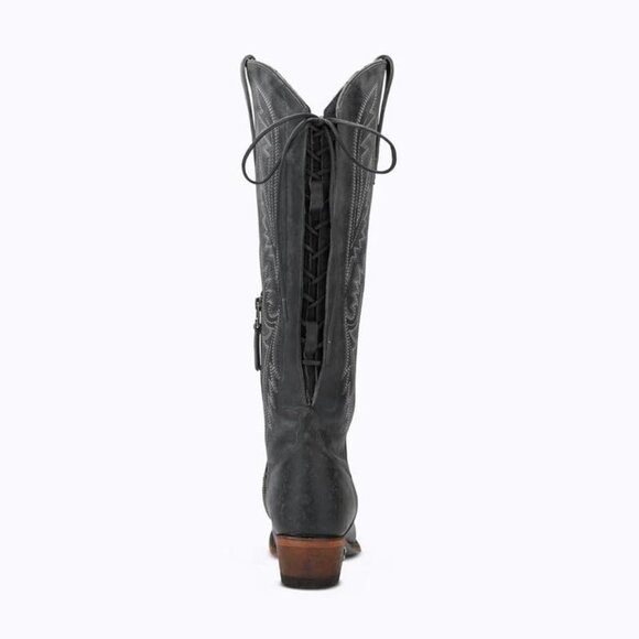 🆕Women Black Polyurethane Over the Knee Adjustable Thigh High Cowgirl Boot - Picture 5 of 6